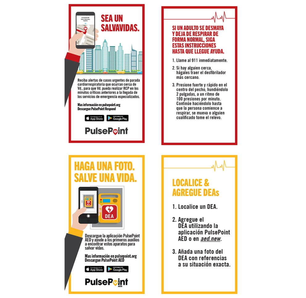 PulsePoint Outreach Biz Cards (Spanish language).